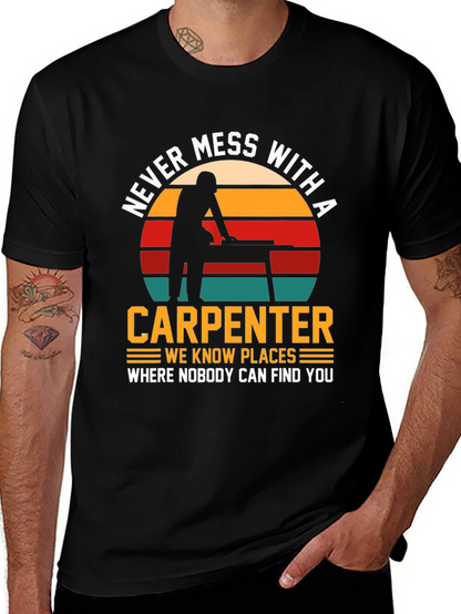 Camiseta Negra: No te Metas con un Carpintero