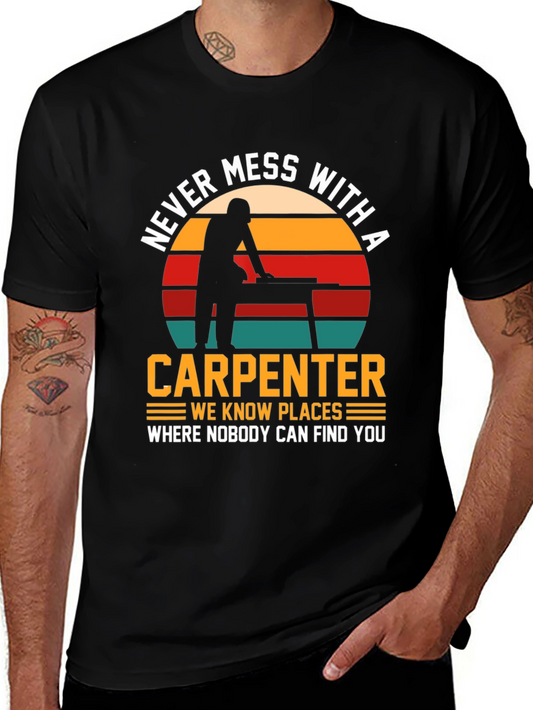 Camiseta Negra: No te Metas con un Carpintero
