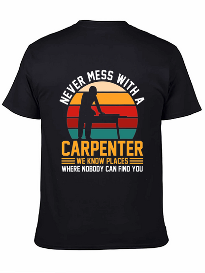 Camiseta Negra: No te Metas con un Carpintero