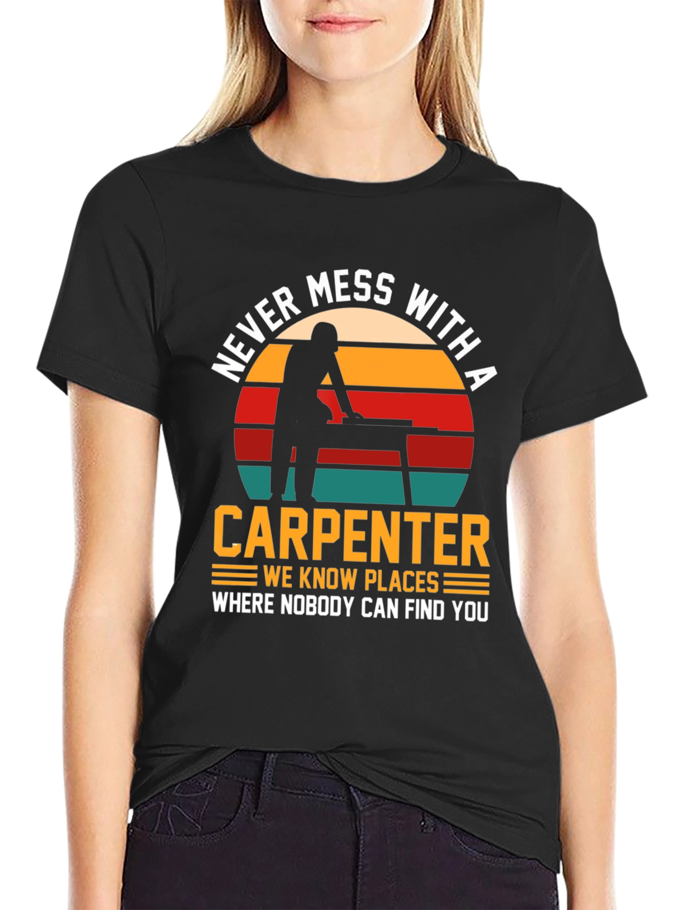 Camiseta Negra: No te Metas con un Carpintero