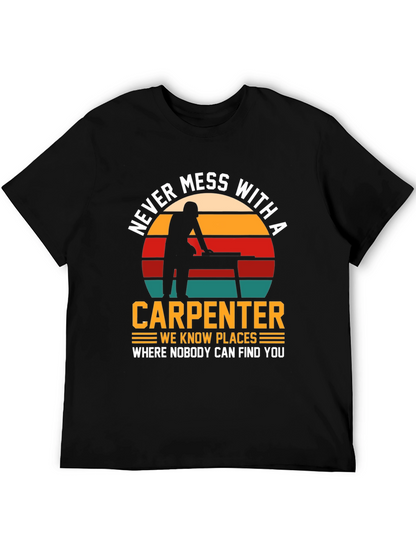 Camiseta Negra: No te Metas con un Carpintero