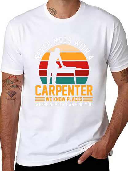 Camiseta Negra: No te Metas con un Carpintero