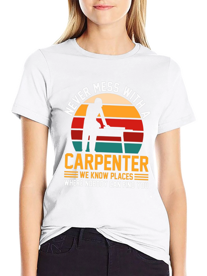 Camiseta Negra: No te Metas con un Carpintero