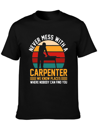 Camiseta Negra: No te Metas con un Carpintero