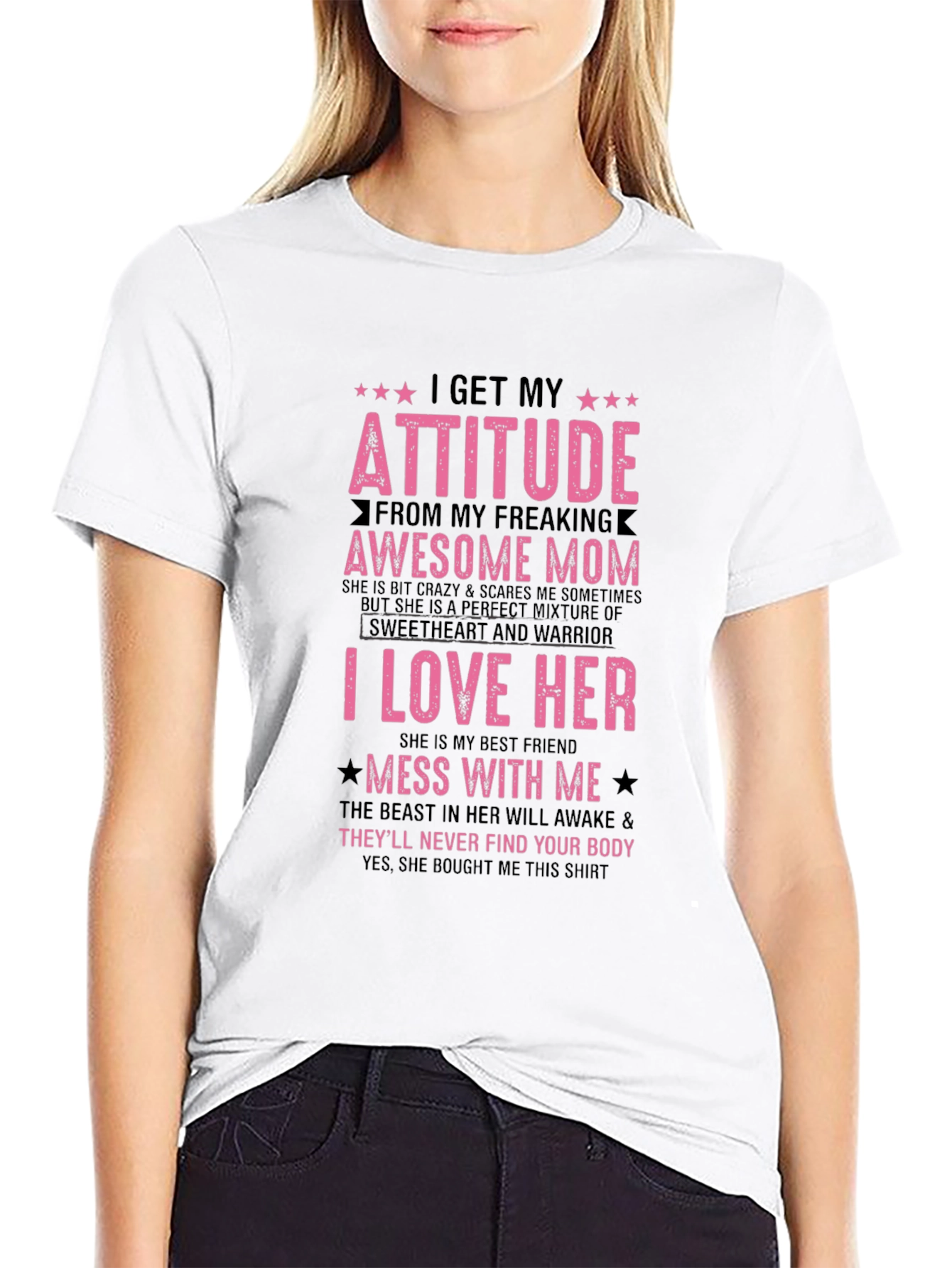 Camiseta Negra con Diseño Divertido para Homenajear a Mamá