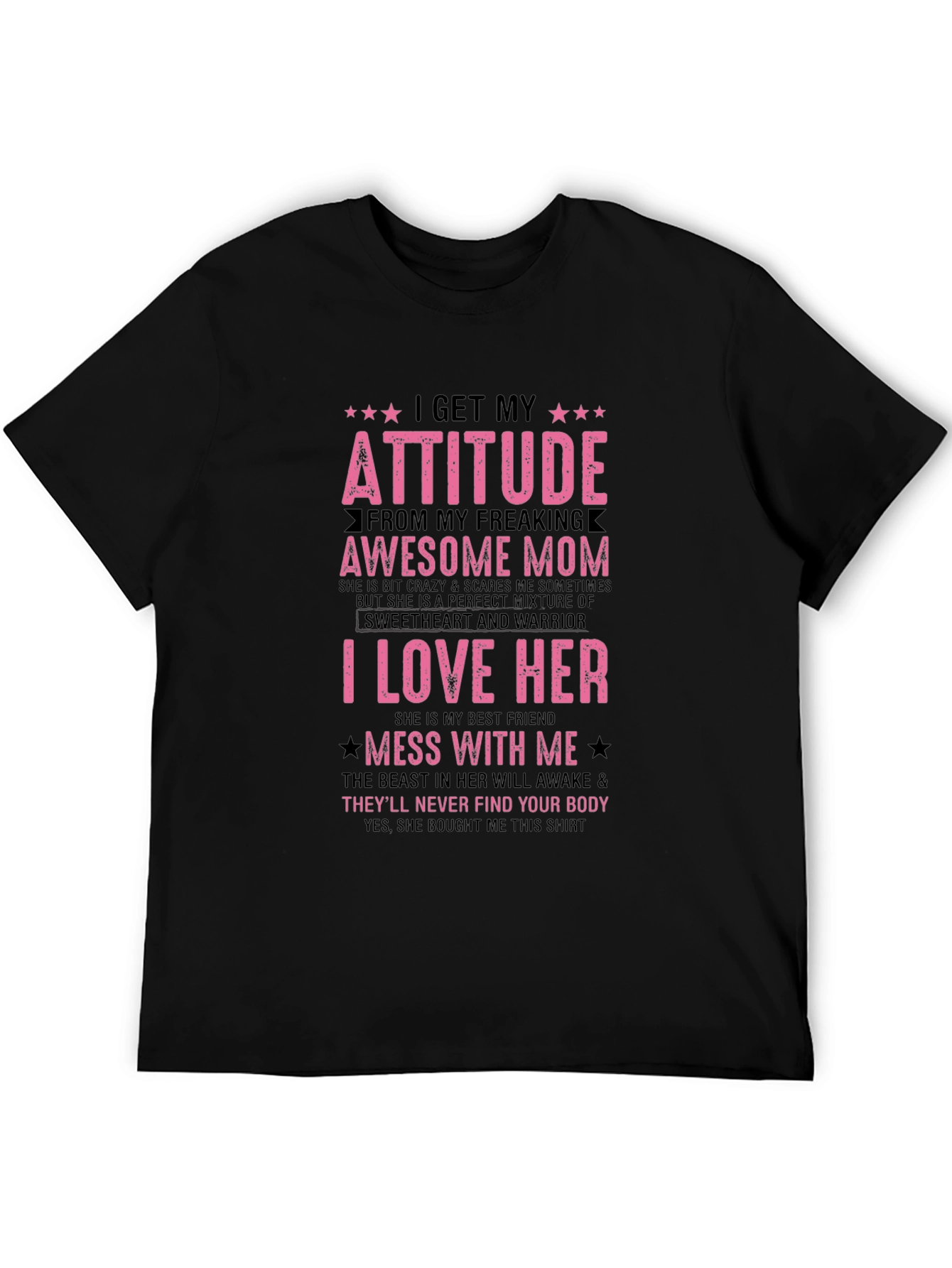 Camiseta Negra con Diseño Divertido para Homenajear a Mamá