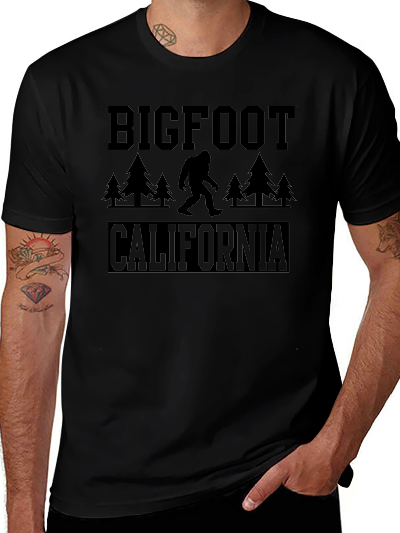 Camiseta Bigfoot California Negra Hombre