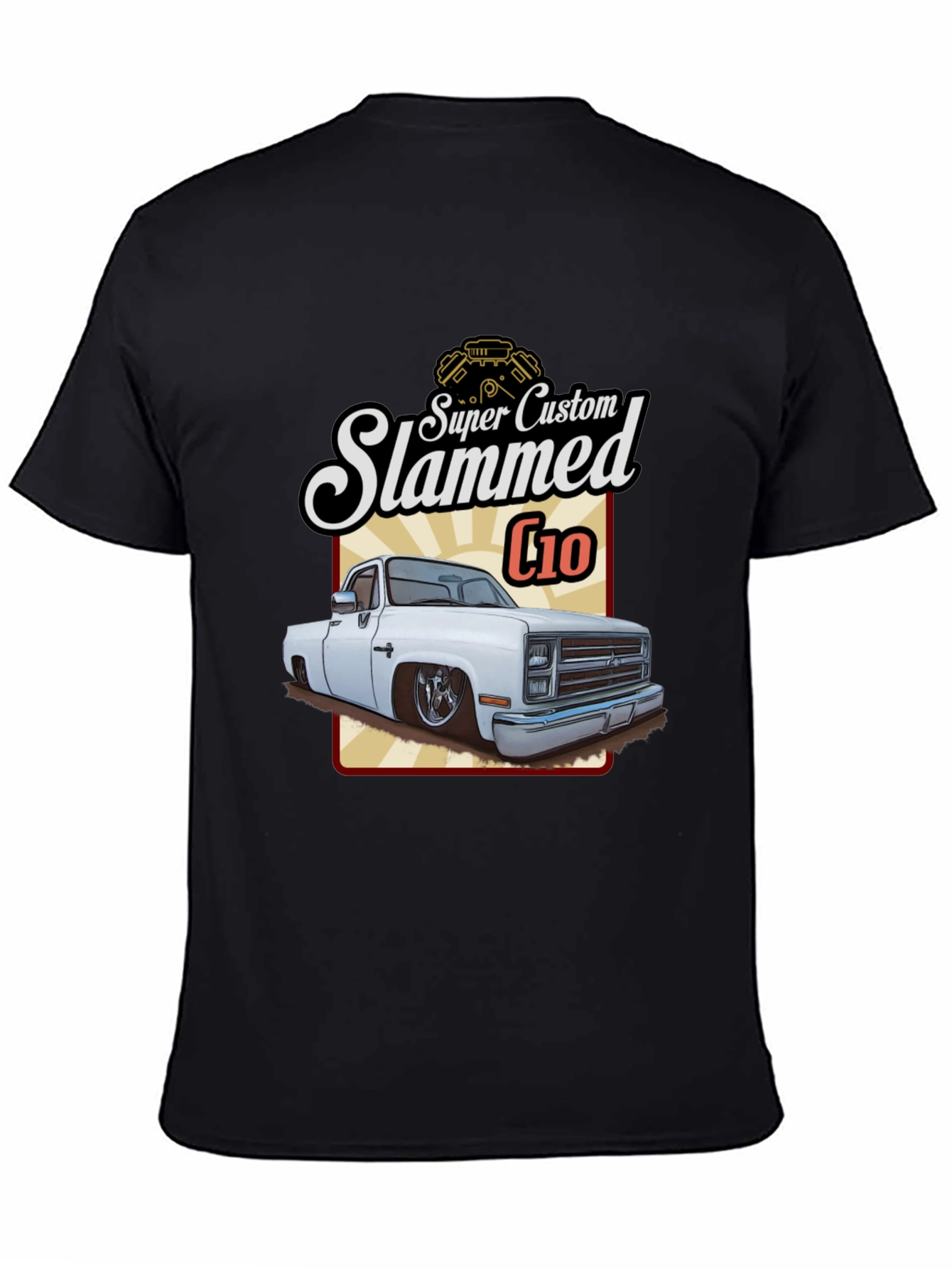 Camiseta Negra C10 Slammed Super Custom