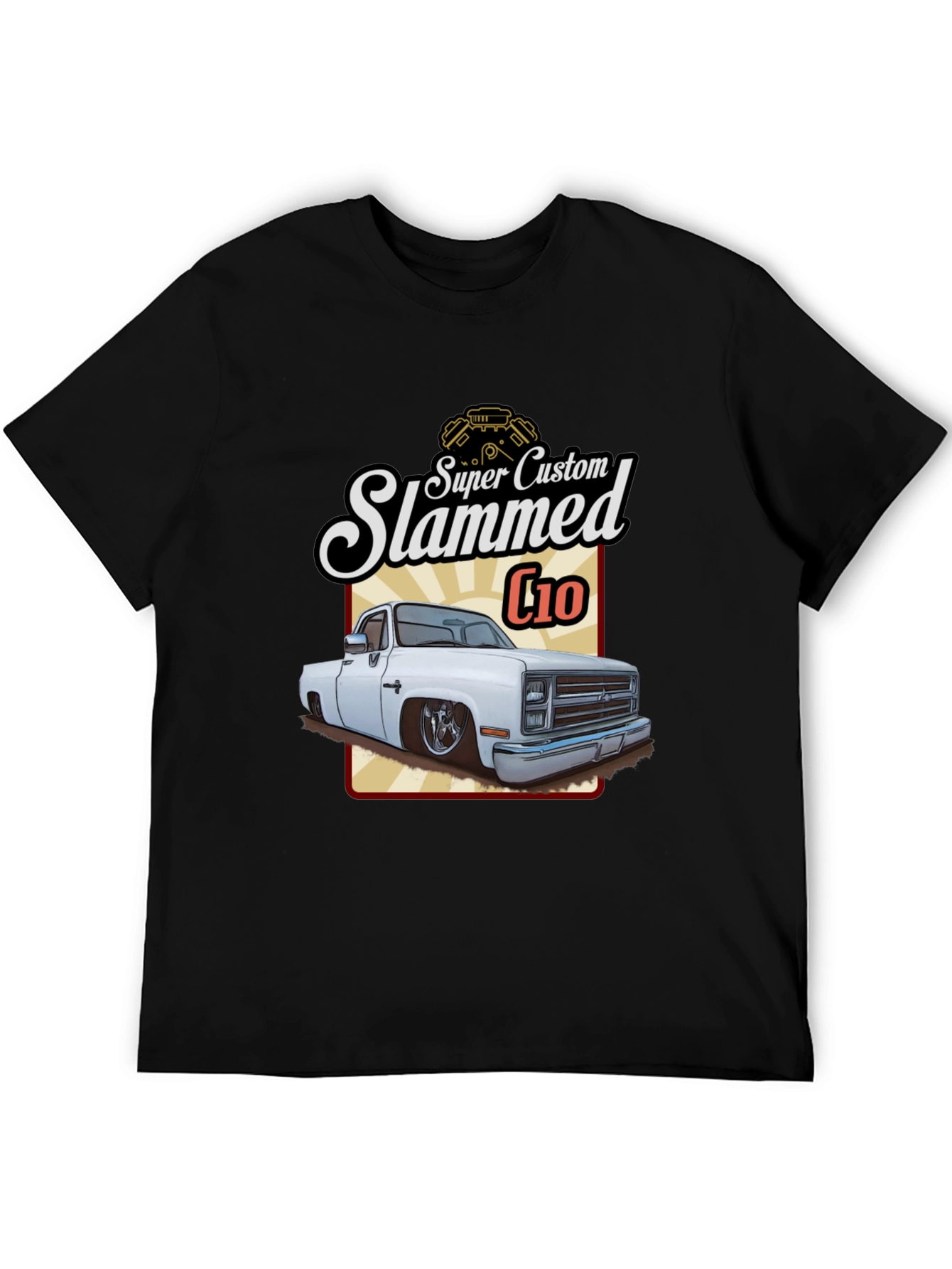 Camiseta Negra C10 Slammed Super Custom
