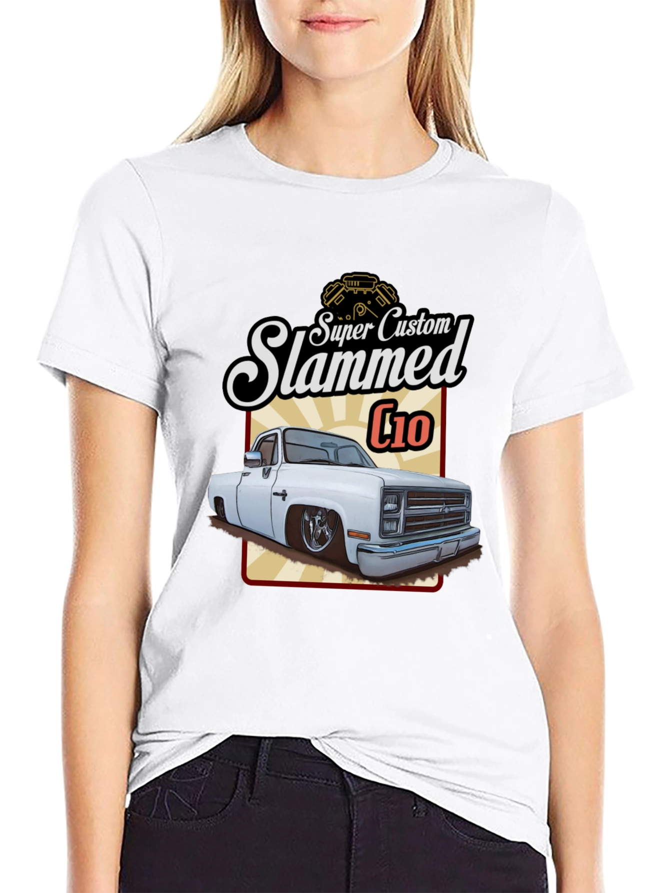 Camiseta Negra C10 Slammed Super Custom