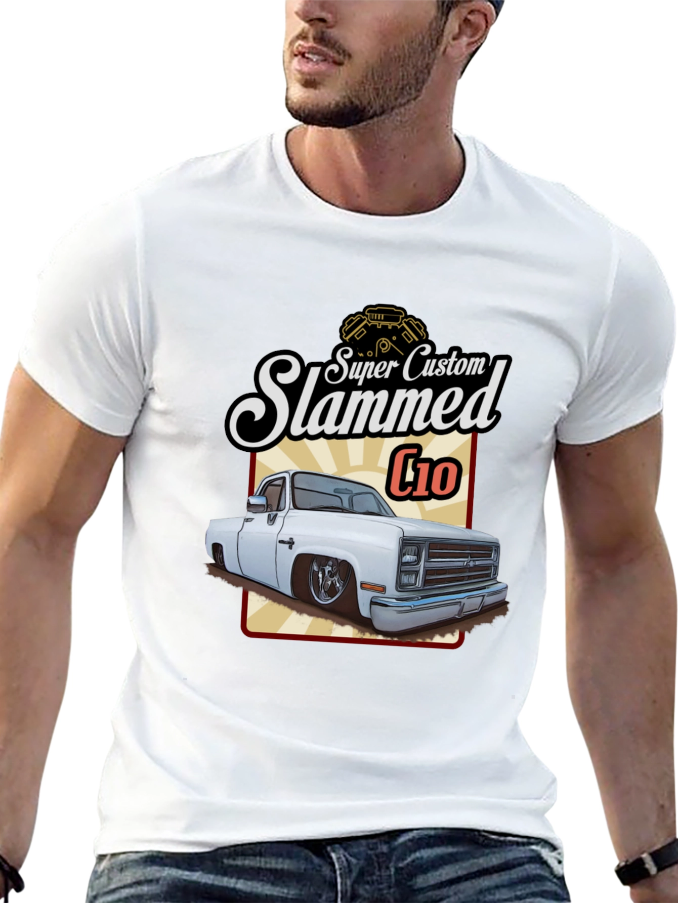 Camiseta Negra C10 Slammed Super Custom