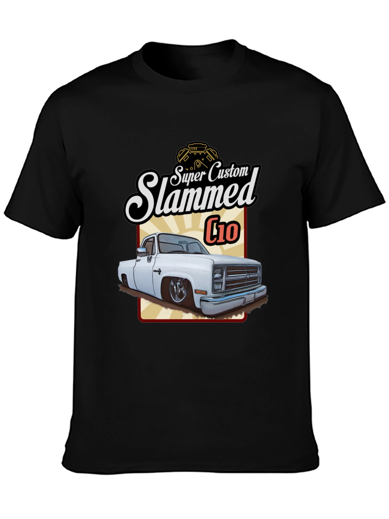 Camiseta Negra C10 Slammed Super Custom
