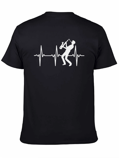 Camiseta Negra Saxofón Pulso Vital