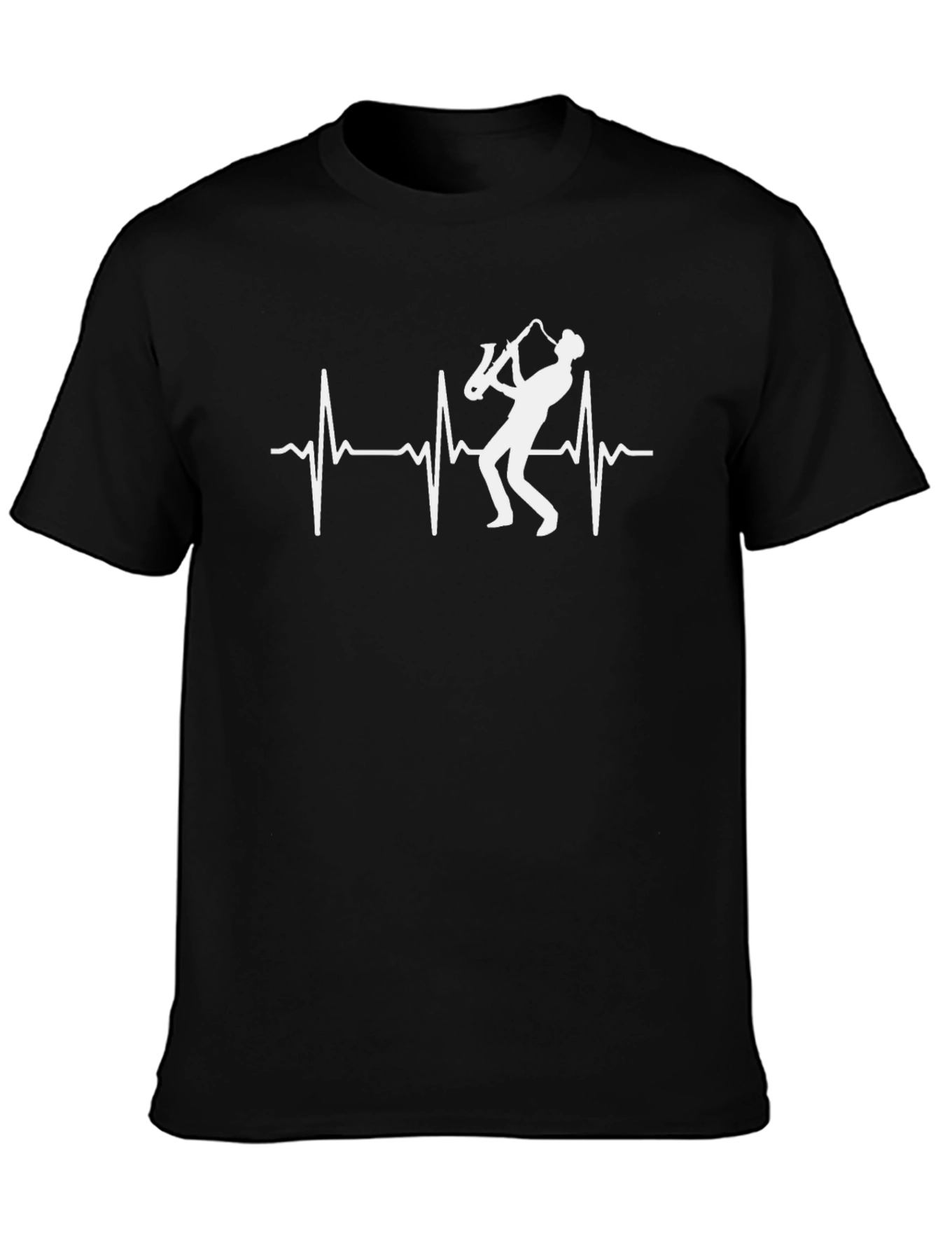 Camiseta Negra Saxofón Pulso Vital