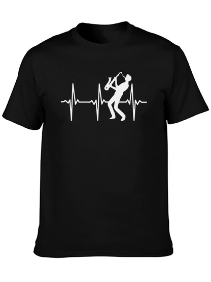 Camiseta Negra Saxofón Pulso Vital