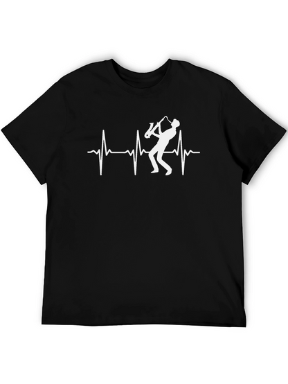 Camiseta Negra Saxofón Pulso Vital