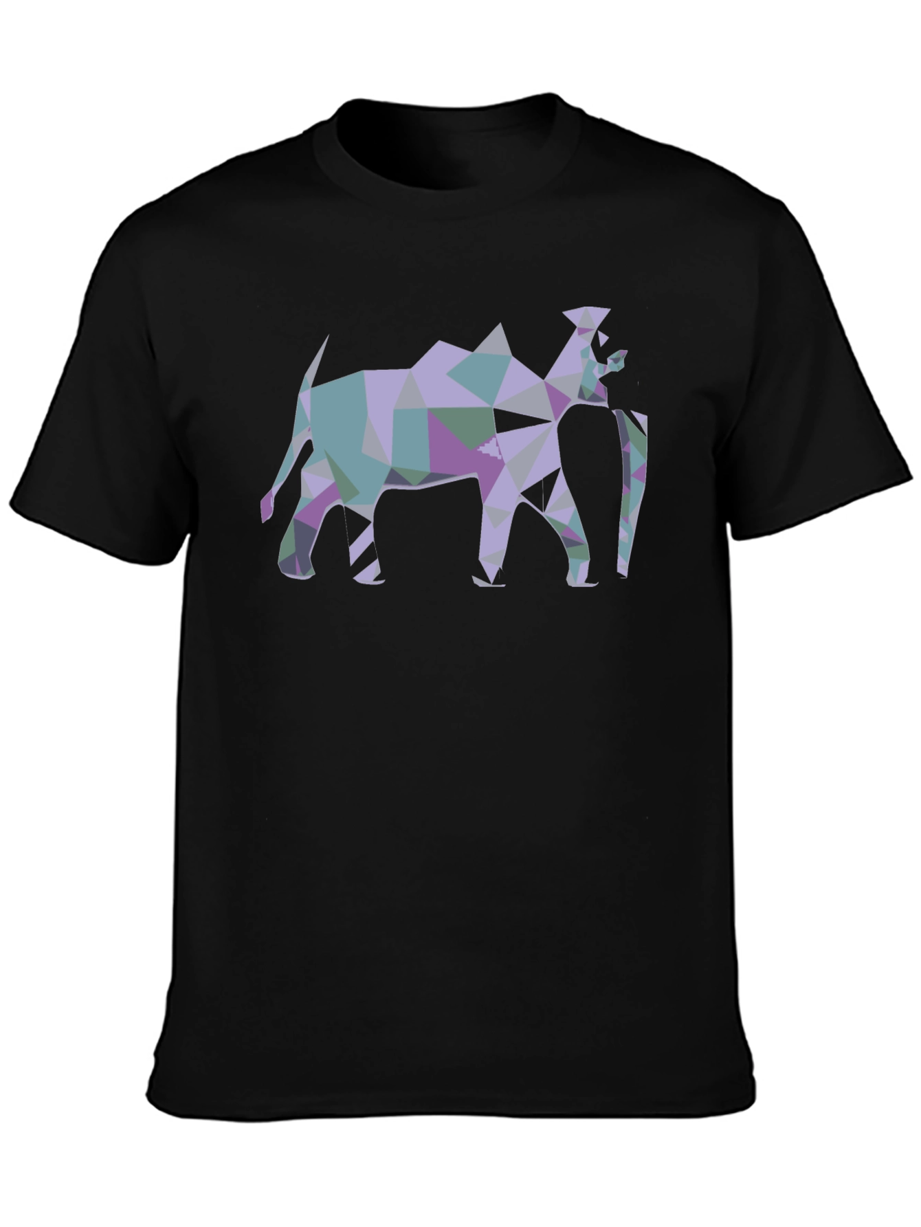 Camiseta Negra con Diseño Abstracto de Camello