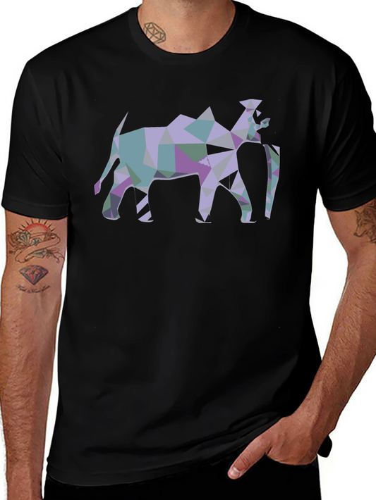 Camiseta Negra con Diseño Abstracto de Camello
