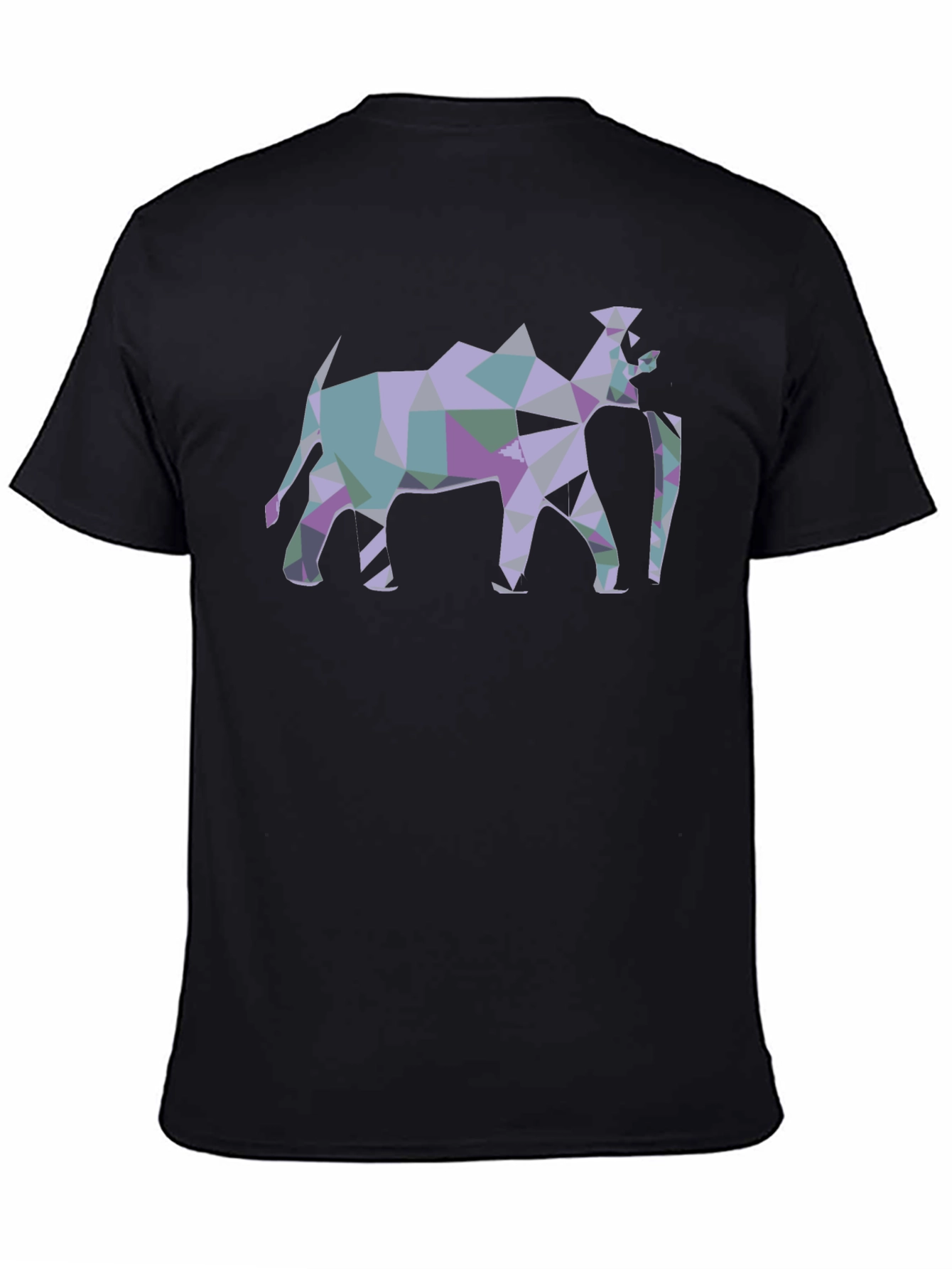 Camiseta Negra con Diseño Abstracto de Camello