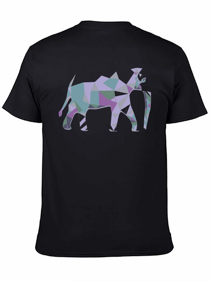 Camiseta Negra con Diseño Abstracto de Camello