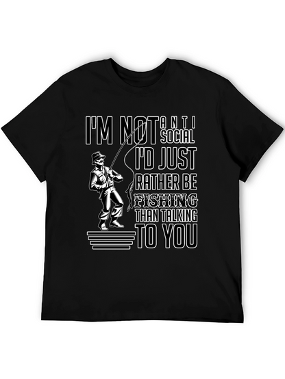 Camiseta Negra: Prefiero Pescar a Hablar Contigo