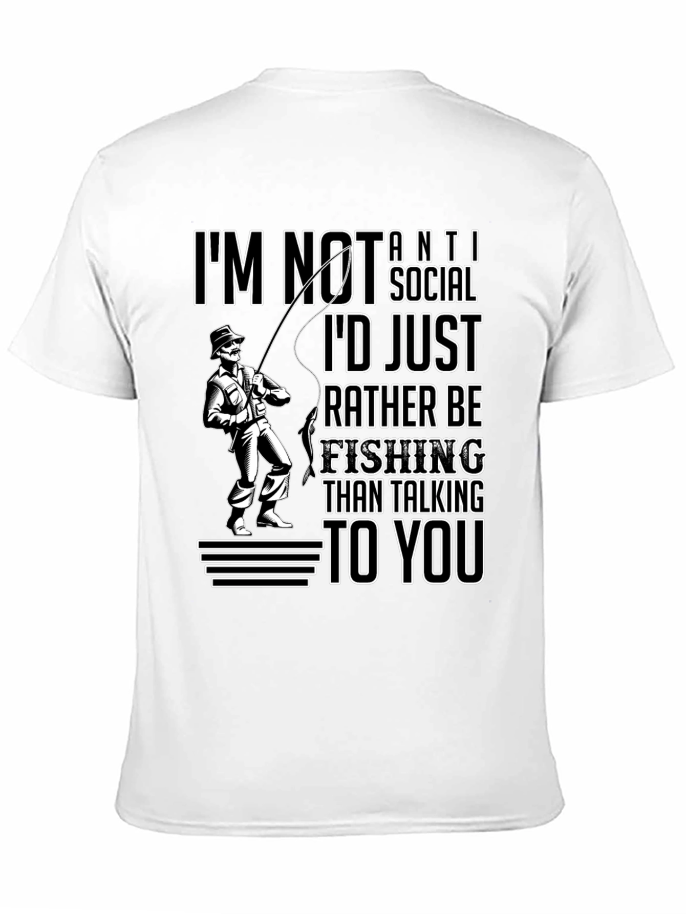 Camiseta Negra: Prefiero Pescar a Hablar Contigo