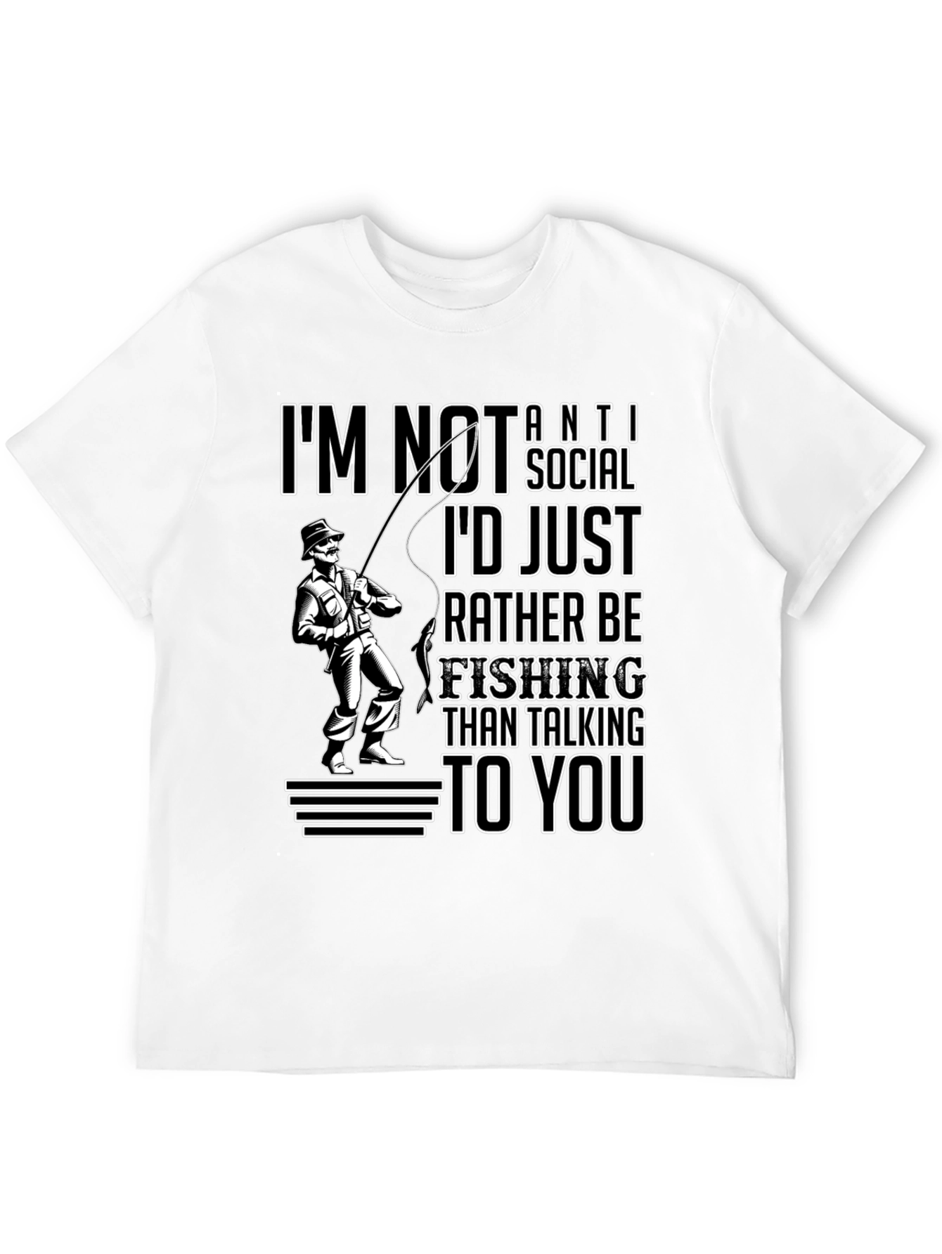 Camiseta Negra: Prefiero Pescar a Hablar Contigo