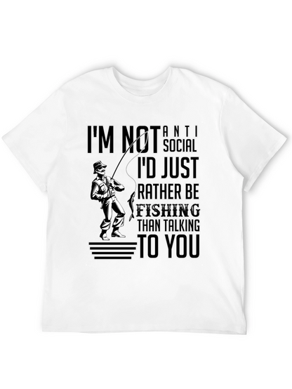 Camiseta Negra: Prefiero Pescar a Hablar Contigo