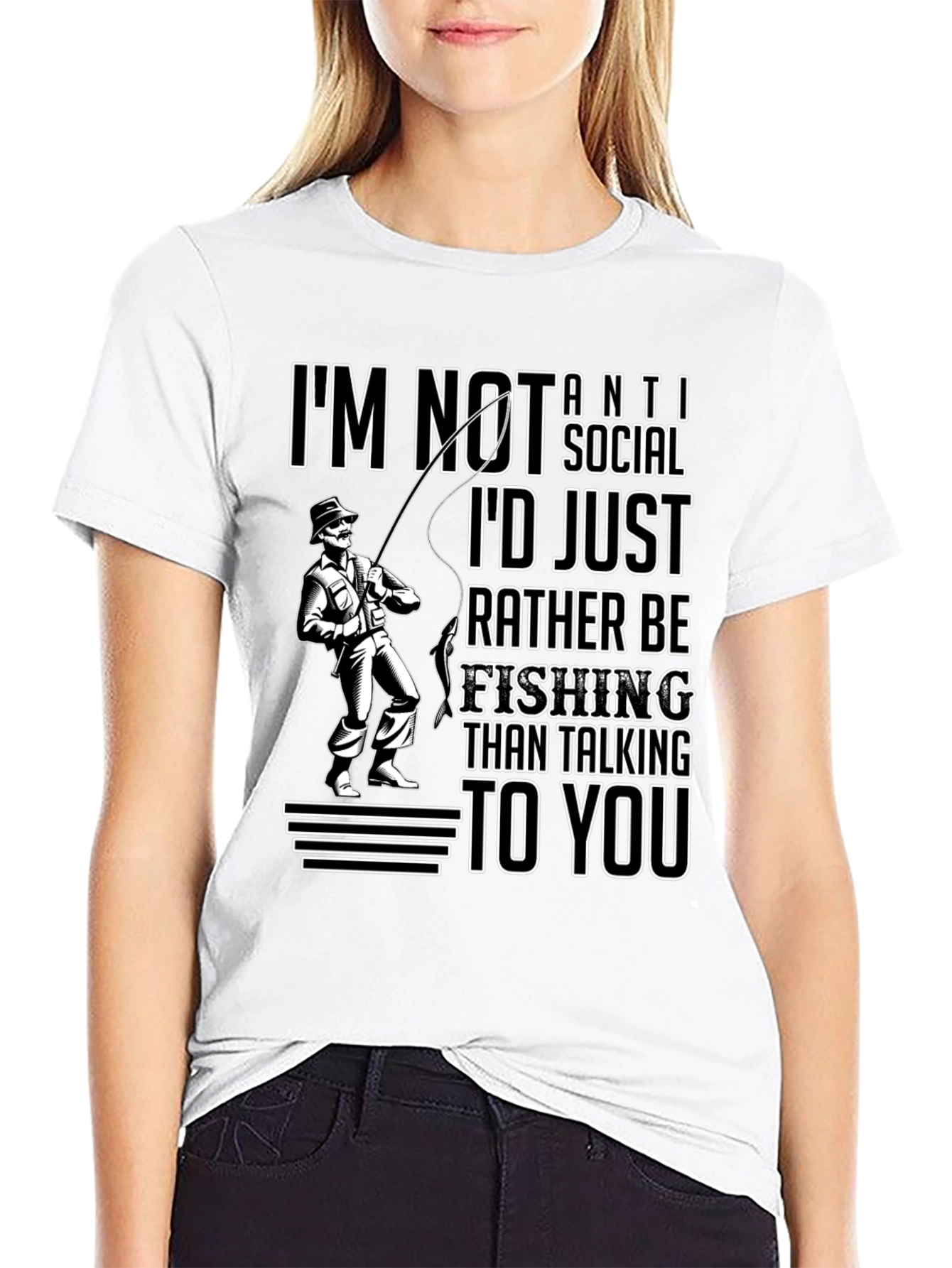 Camiseta Negra: Prefiero Pescar a Hablar Contigo