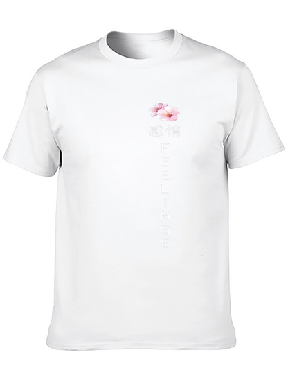 Camiseta Negra Sentimientos Estilo Japonés