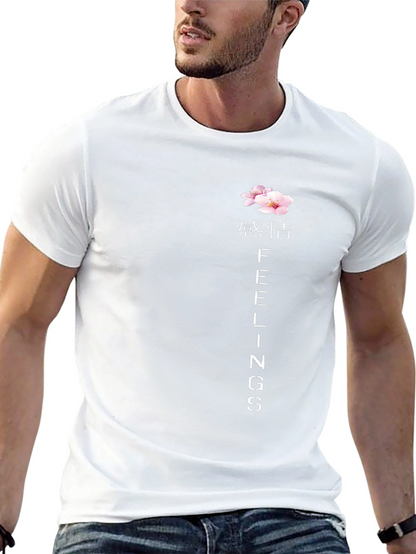 Camiseta Negra Sentimientos Estilo Japonés