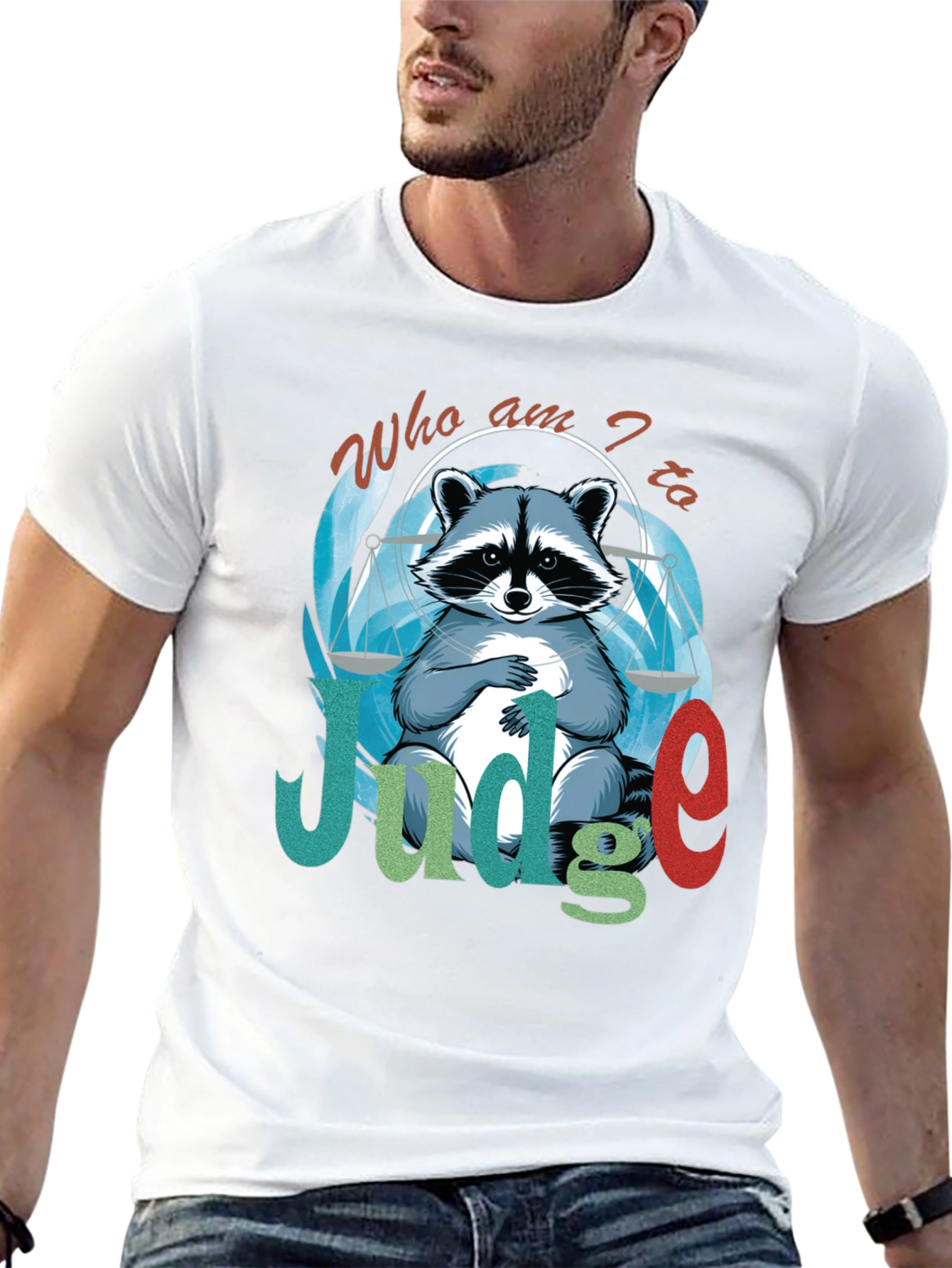 Camiseta Negra Soy el Juez con Diseño de Mapache