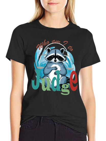 Camiseta Negra Soy el Juez con Diseño de Mapache