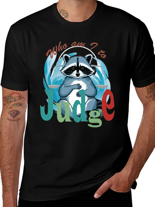 Camiseta Negra Soy el Juez con Diseño de Mapache