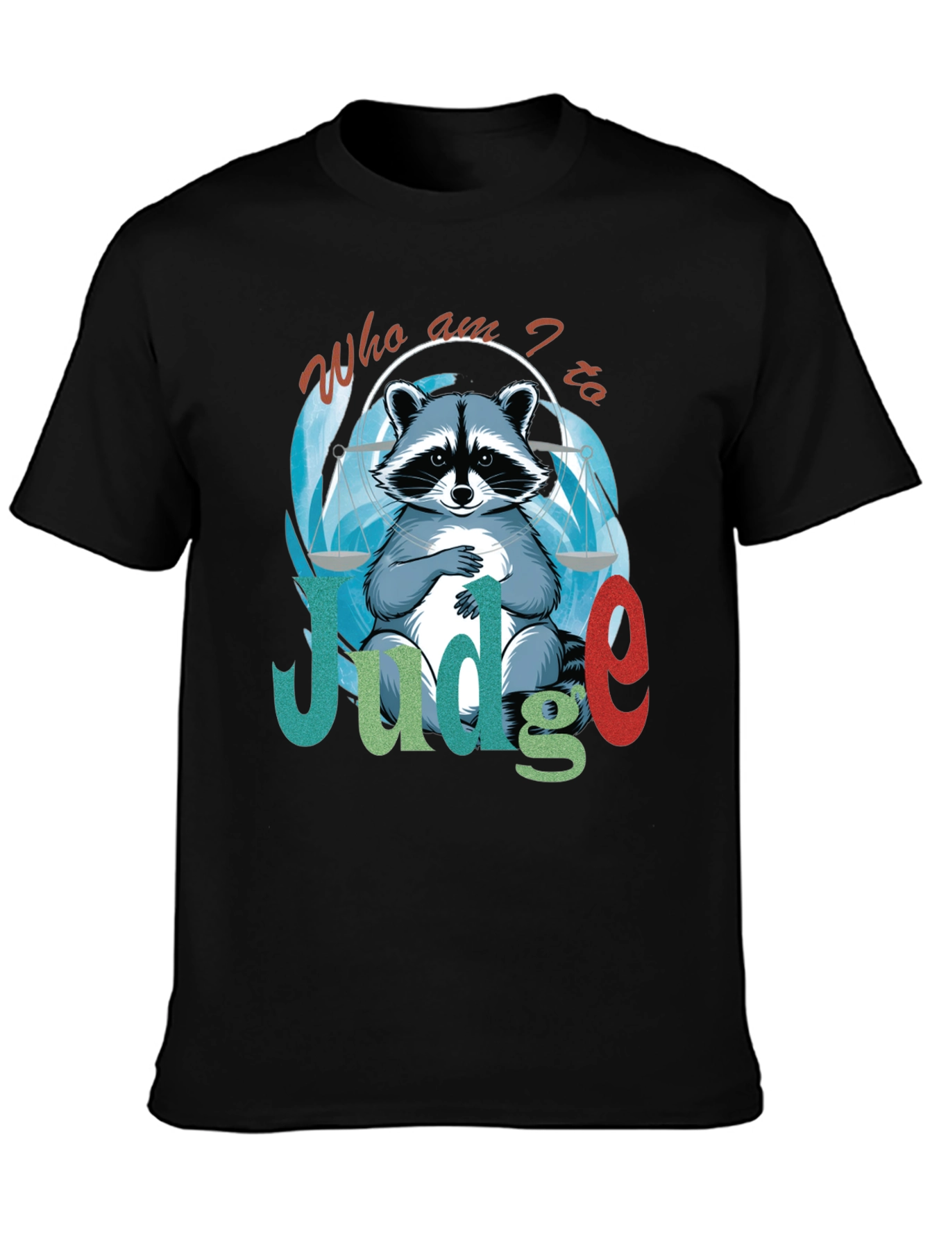 Camiseta Negra Soy el Juez con Diseño de Mapache