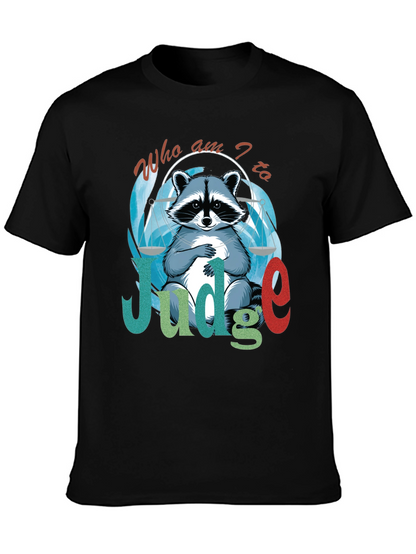 Camiseta Negra Soy el Juez con Diseño de Mapache