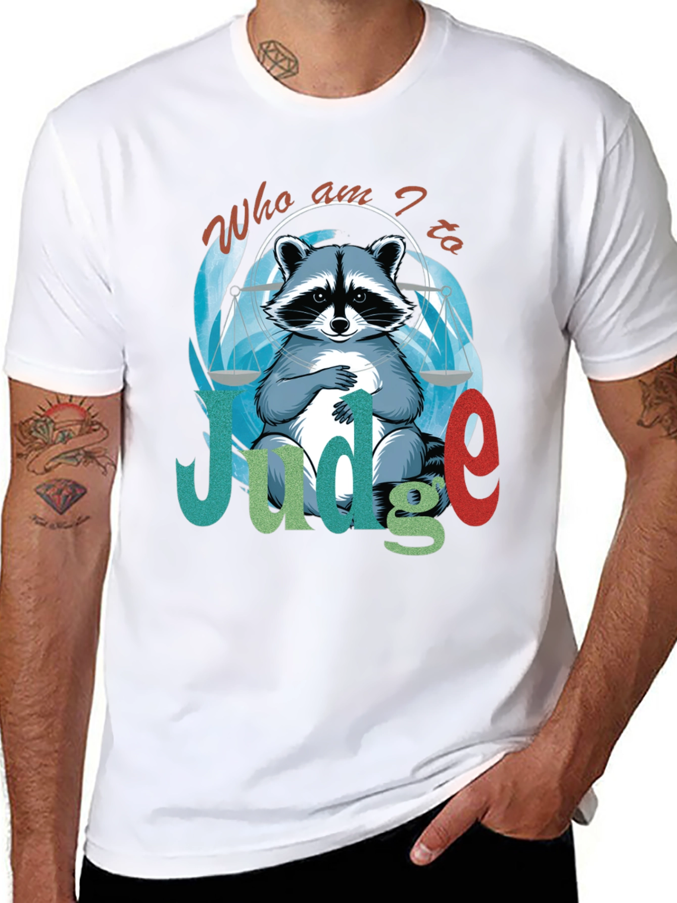 Camiseta Negra Soy el Juez con Diseño de Mapache