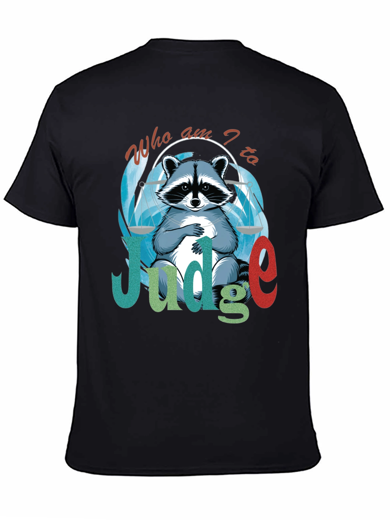 Camiseta Negra Soy el Juez con Diseño de Mapache