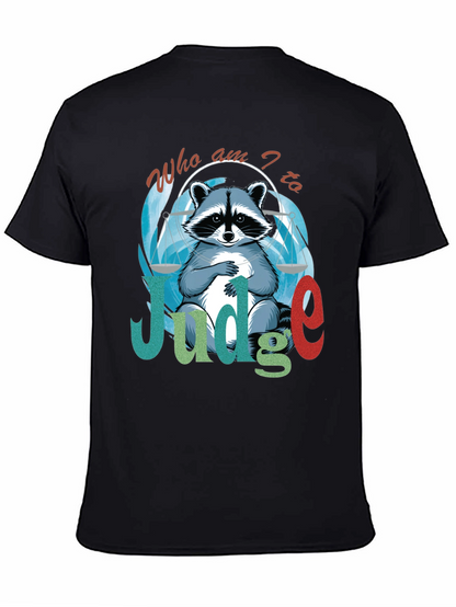 Camiseta Negra Soy el Juez con Diseño de Mapache