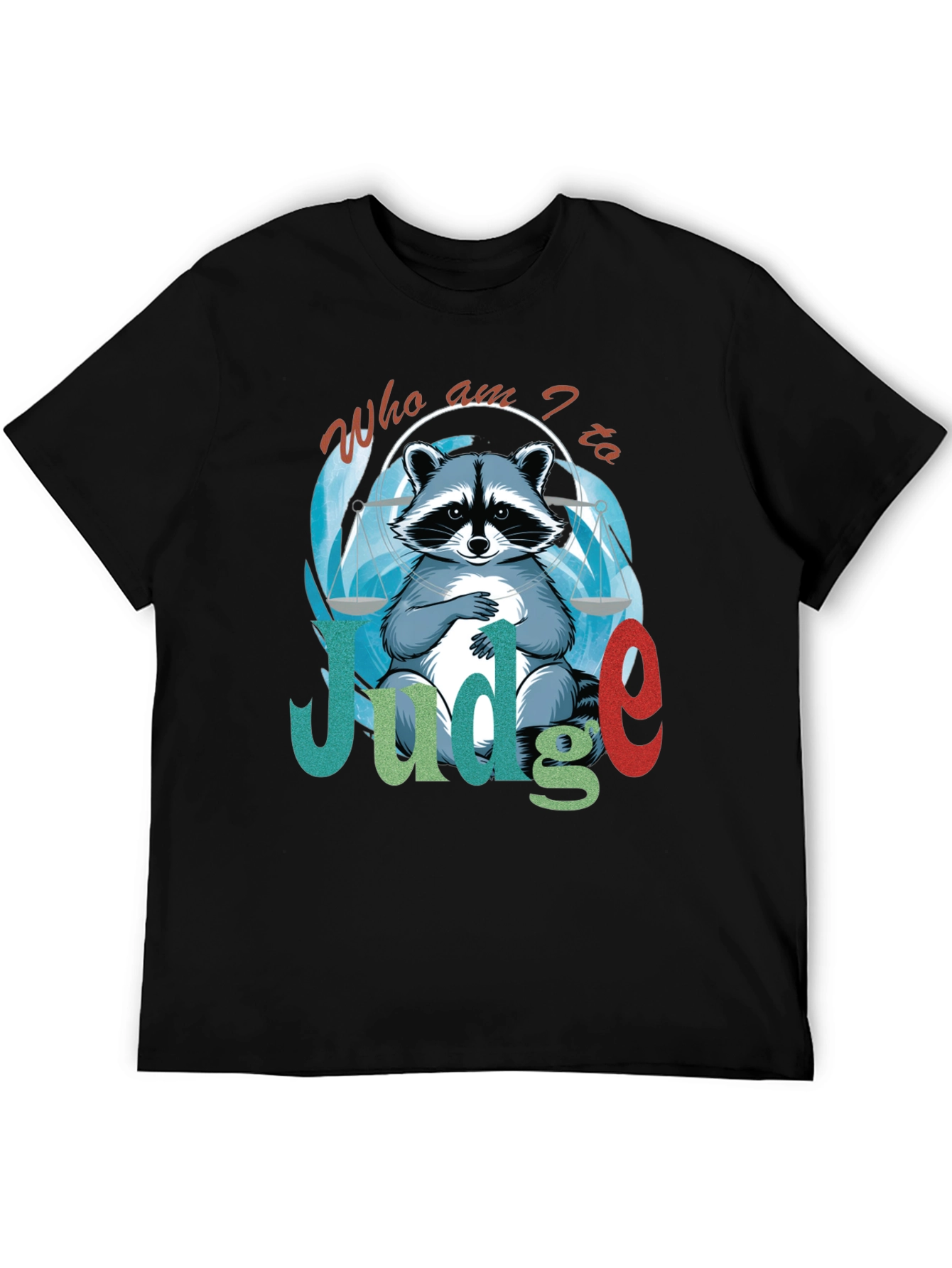 Camiseta Negra Soy el Juez con Diseño de Mapache