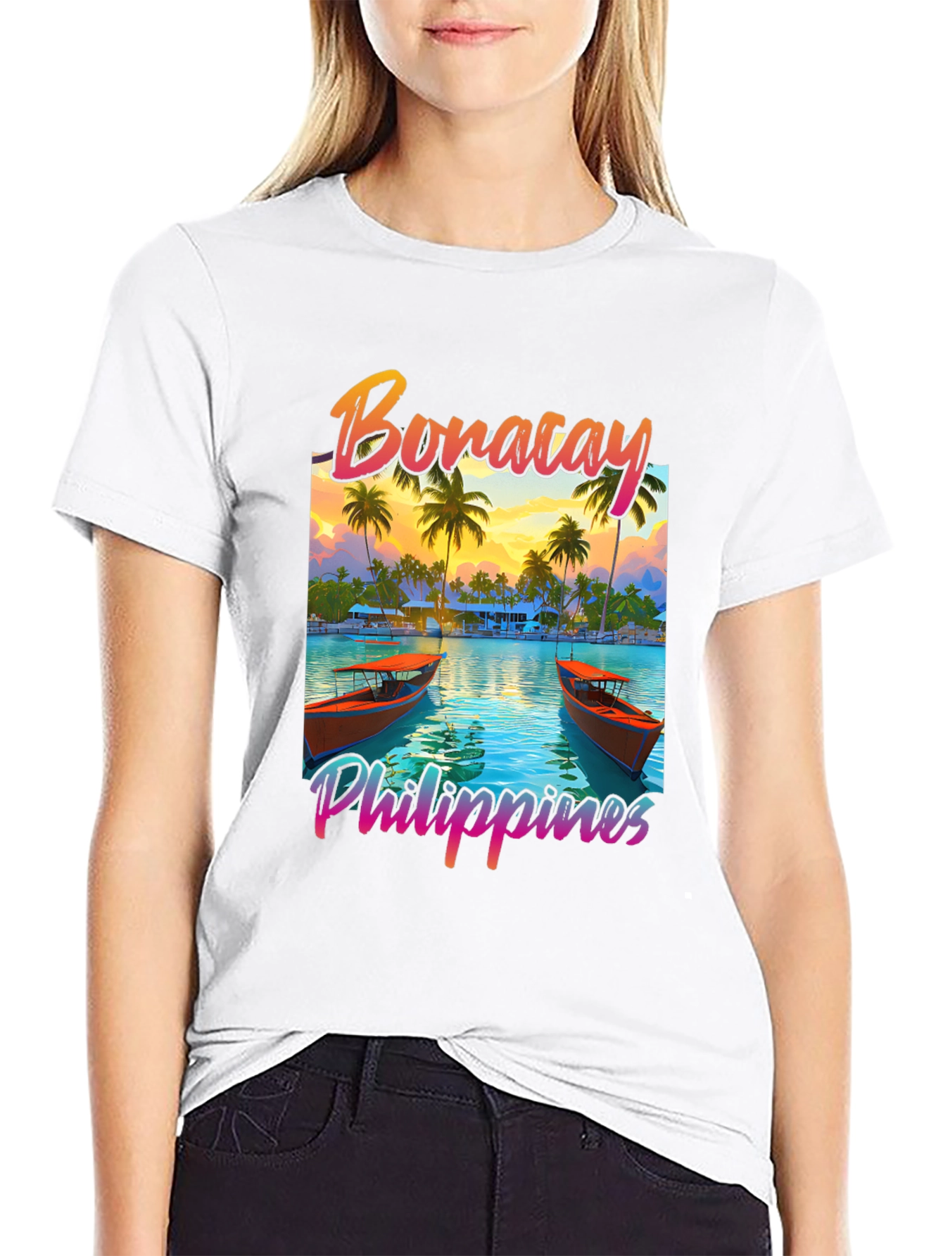 Camiseta Negra Boracay Filipinas