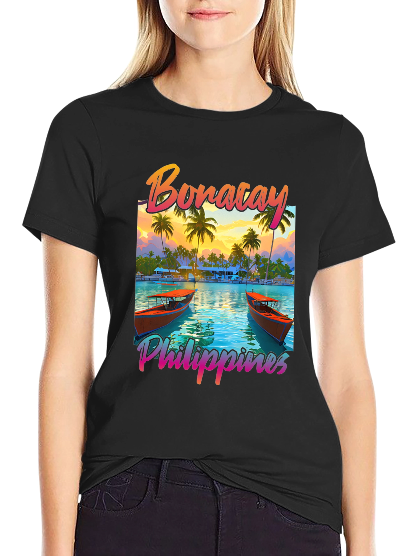 Camiseta Negra Boracay Filipinas