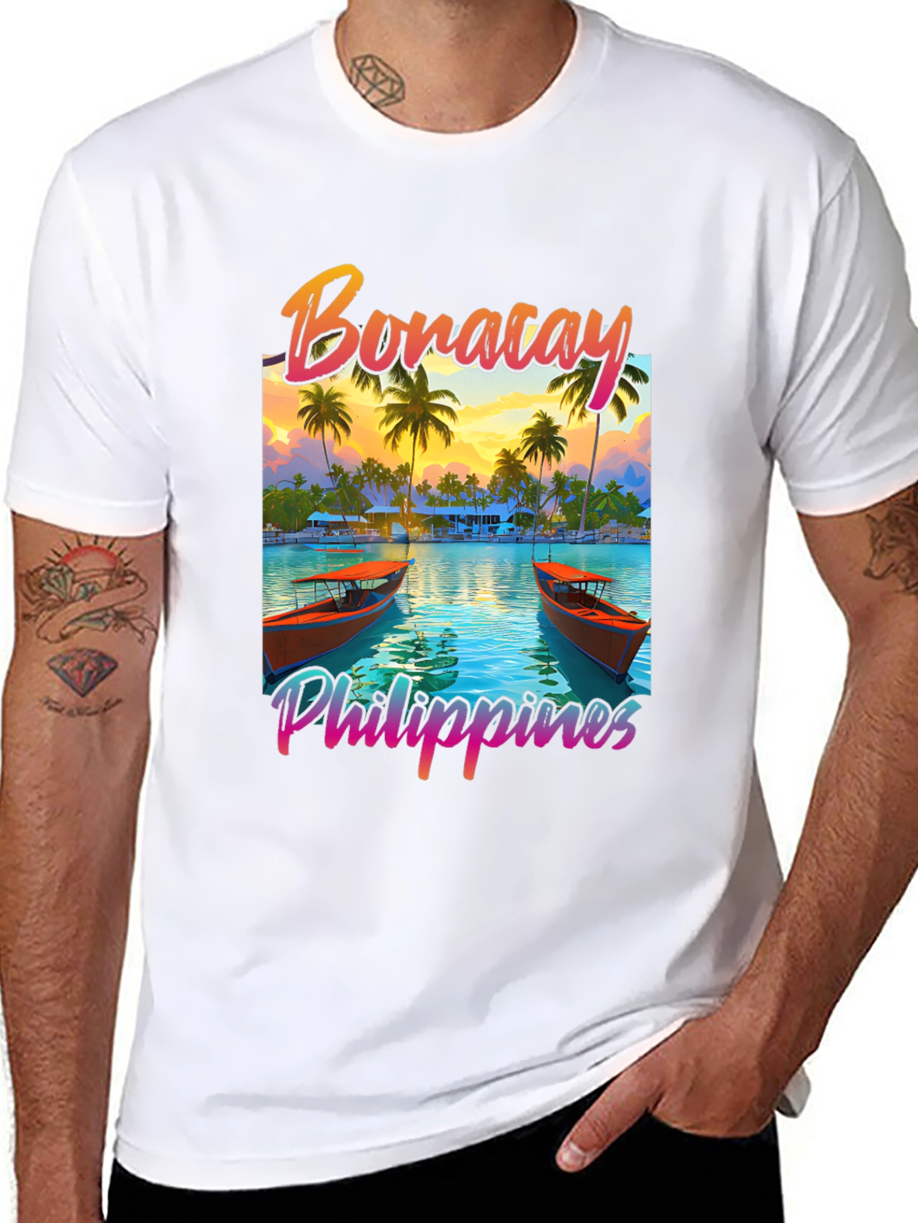 Camiseta Negra Boracay Filipinas