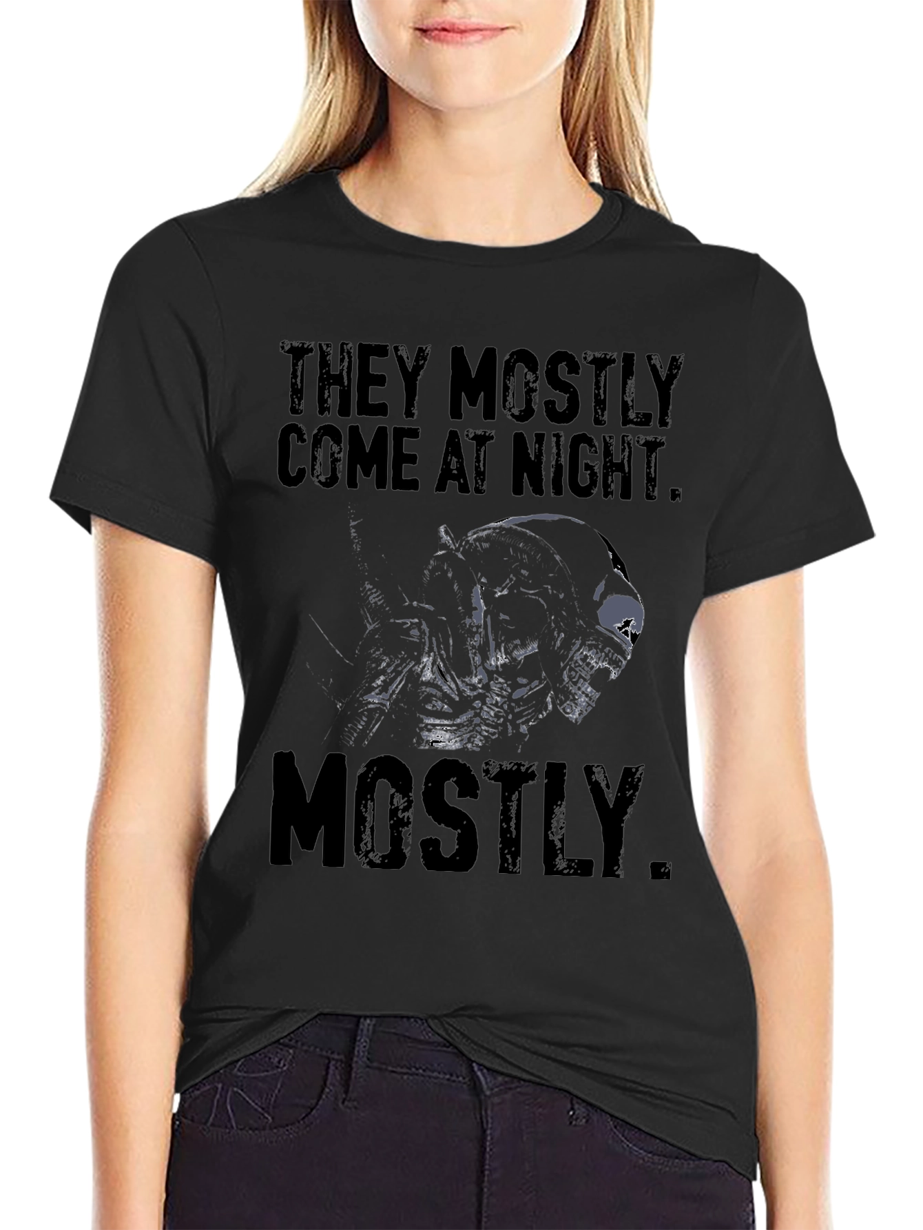 Camiseta Negra Alien They Mostly Come at Night