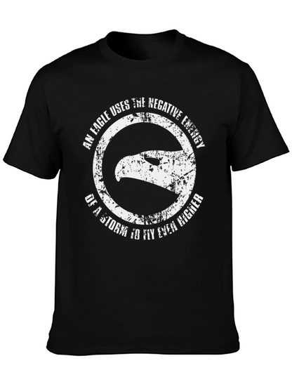 Camiseta Negra con Diseño de Águila Motivacional