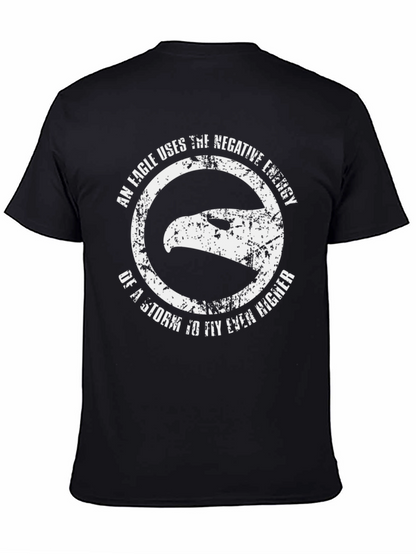 Camiseta Negra con Diseño de Águila Motivacional