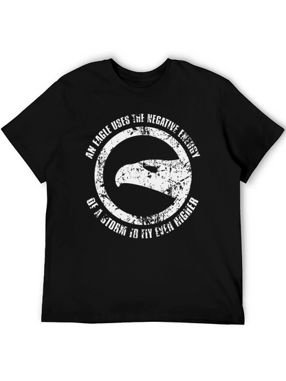 Camiseta Negra con Diseño de Águila Motivacional
