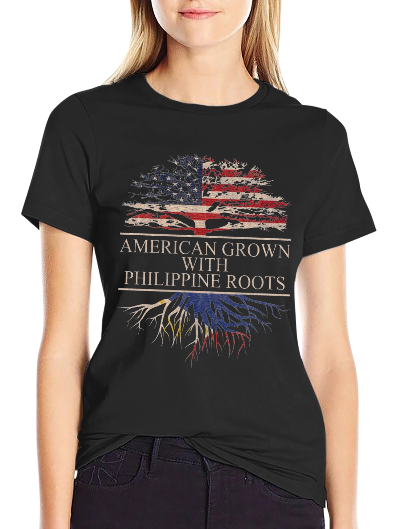 Camiseta American Grown With Philippine Roots