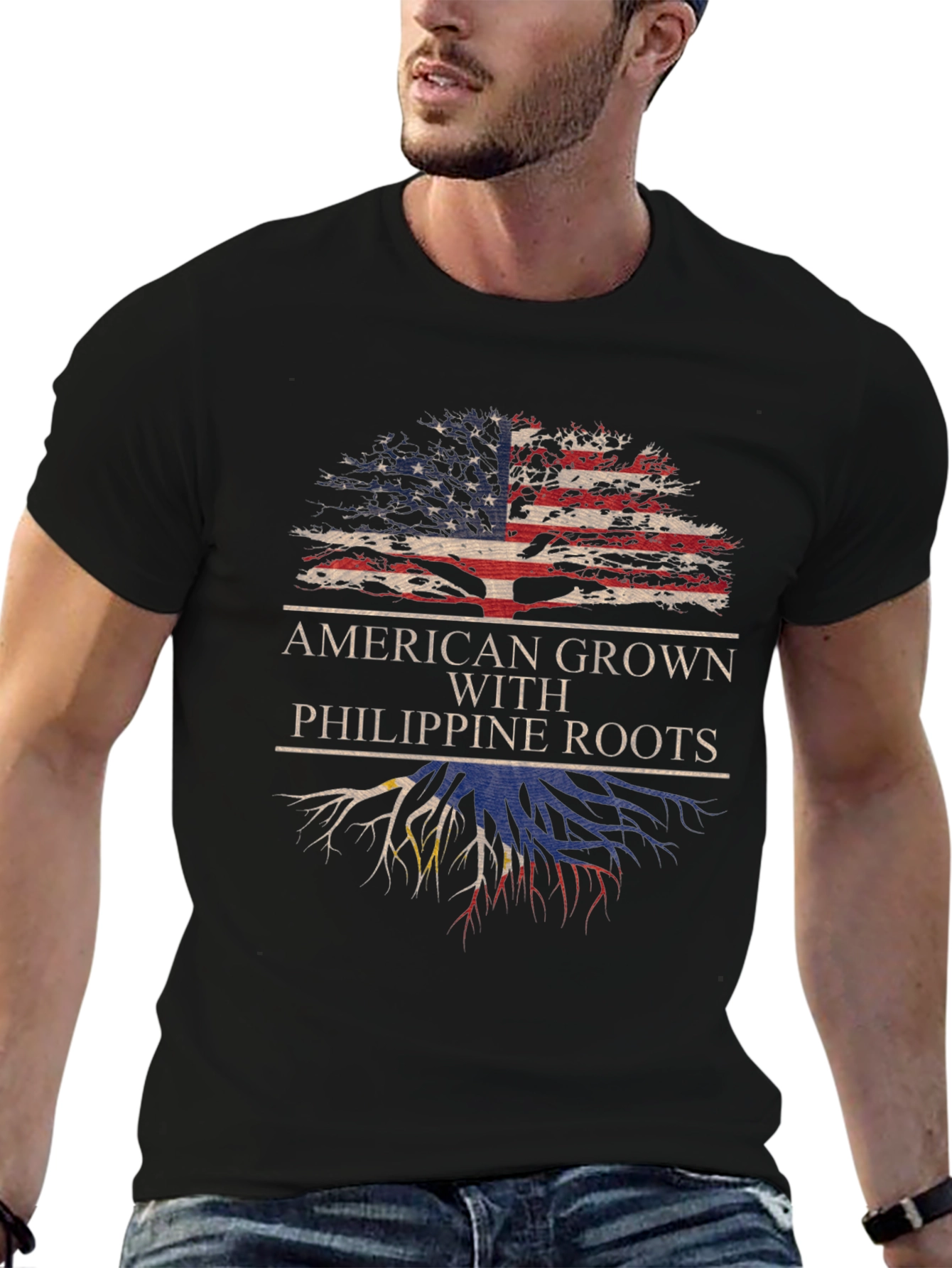 Camiseta American Grown With Philippine Roots