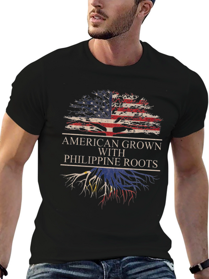 Camiseta American Grown With Philippine Roots